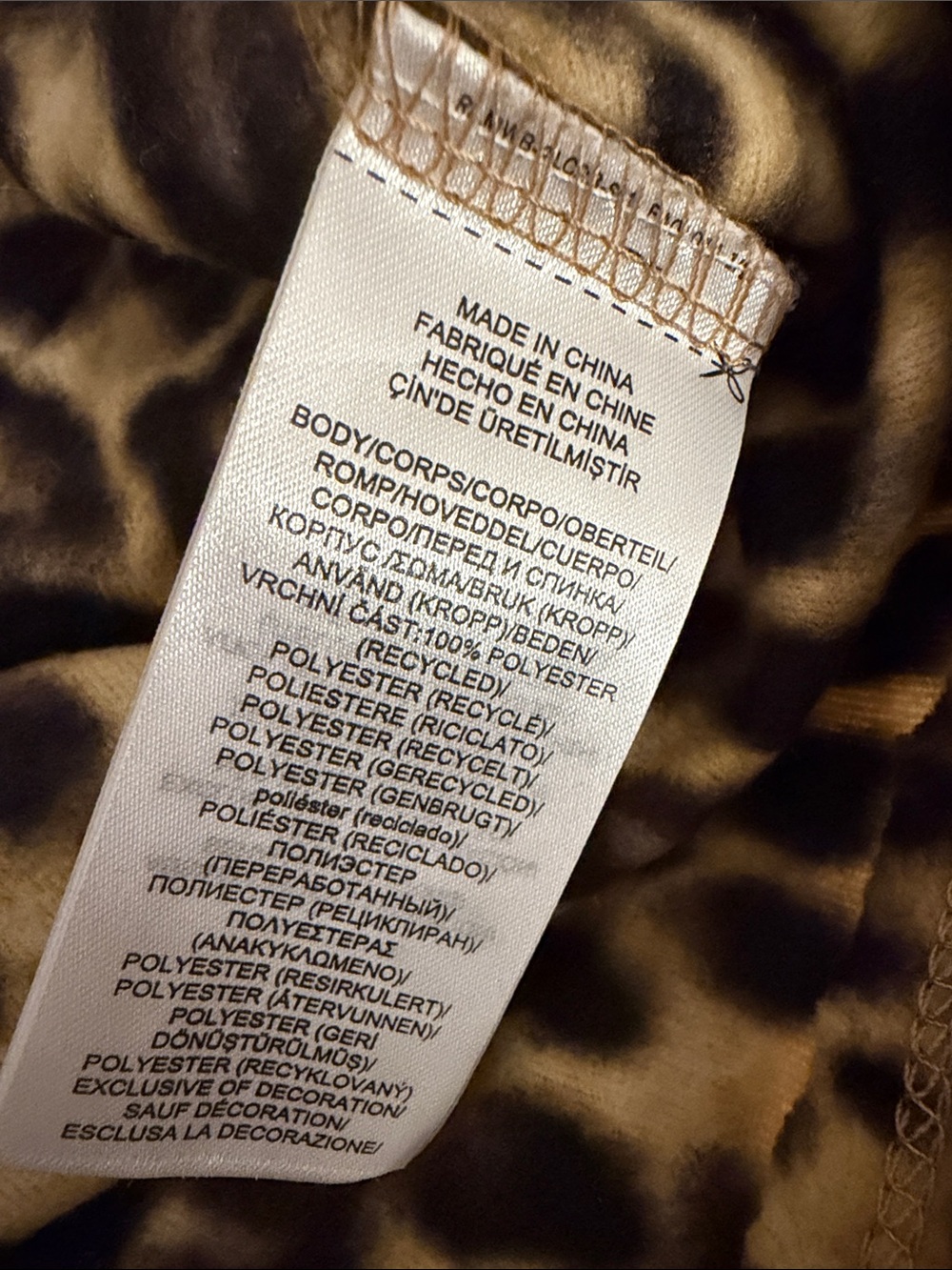 Lauren Ralph Lauren Leopard Print Fleece Pajama Set Brown Tan Crest Large - Picture 6 of 8